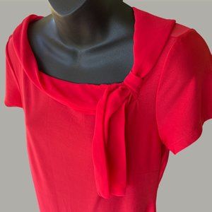 🌸4/$20🌸 Red poly stretch dress with built-in scarf